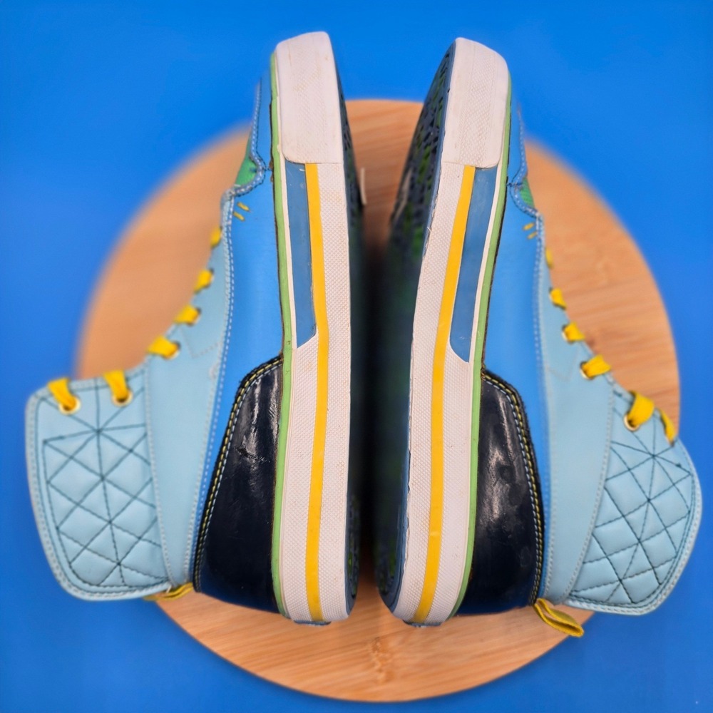Rare Shmack Crowbar High Top Blue Lime Y2K Streetwear Shoes‎ Men's 8.5 - Picture 5 of 9